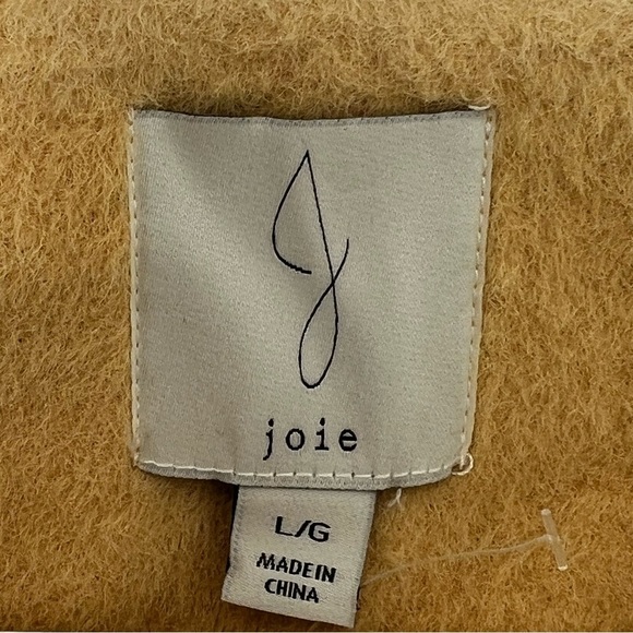 NWOT Joie Belted Double Breasted Evening Jacket Yellow Patch Pockets Size L - Picture 6 of 13